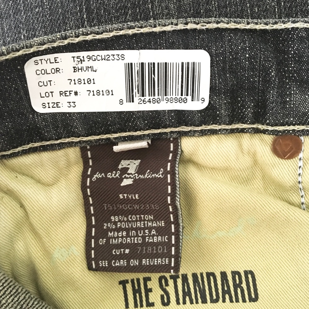 HTF: 7 For All Mankind® ☻︎ x Great China Wall Moto Skull Patch Standard Jeans ☻︎ - Picture 10 of 16